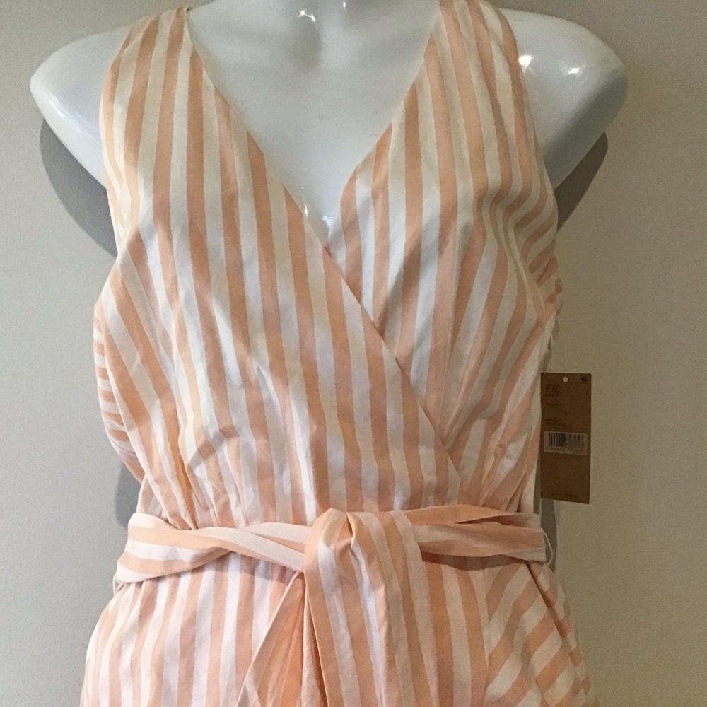 Cremieux Dress 6 Maxi NWT $149 Peach White Stripe - Picture 8 of 16